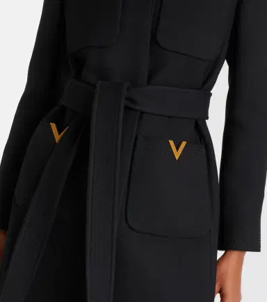 Valentino VGold belted wool and silk coat | Thumbnail 4 Valentino VGold belted wool and silk coat | Thumbnail 4