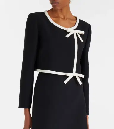 Valentino Crepe Couture bow-detail cropped jacket | Thumbnail 4 Valentino Crepe Couture bow-detail cropped jacket | Thumbnail 4
