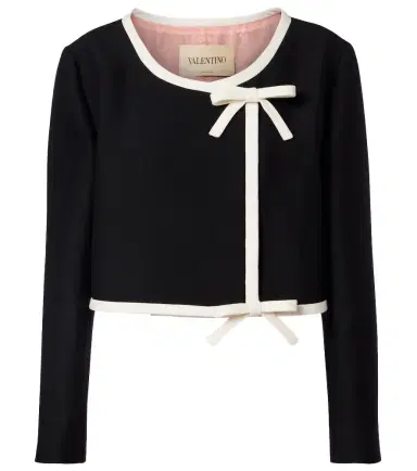 Valentino Crepe Couture bow-detail cropped jacket | Thumbnail 1 Valentino Crepe Couture bow-detail cropped jacket | Thumbnail 1