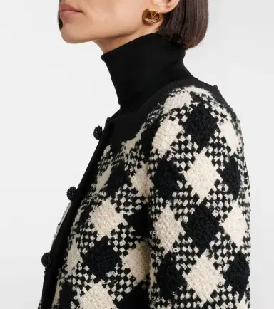 Valentino Checked ruffled tweed jacket | Thumbnail 2 Valentino Checked ruffled tweed jacket | Thumbnail 2