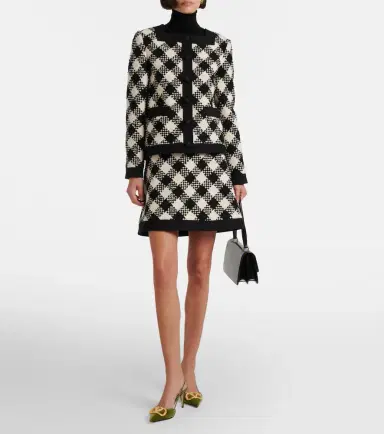 Valentino Checked ruffled tweed jacket | Thumbnail 3 Valentino Checked ruffled tweed jacket | Thumbnail 3