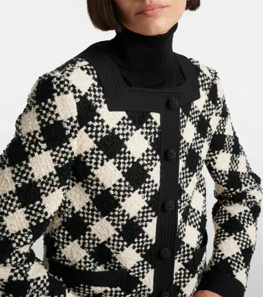 Valentino Checked ruffled tweed jacket | Thumbnail 6 Valentino Checked ruffled tweed jacket | Thumbnail 6