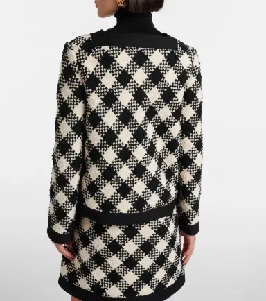Valentino Checked ruffled tweed jacket | Thumbnail 7 Valentino Checked ruffled tweed jacket | Thumbnail 7