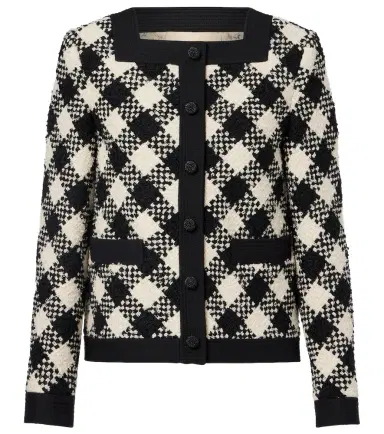 Valentino Checked ruffled tweed jacket | Thumbnail 1 Valentino Checked ruffled tweed jacket | Thumbnail 1