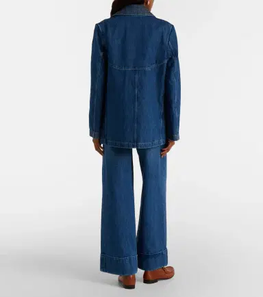 Valentino Leather-trimmed wide-leg jeans | Thumbnail 7 Valentino Leather-trimmed wide-leg jeans | Thumbnail 7