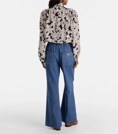 Valentino Cotton chambray wide-leg pants | Thumbnail 2 Valentino Cotton chambray wide-leg pants | Thumbnail 2