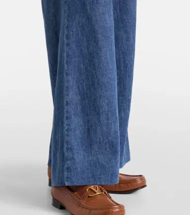 Valentino Cotton chambray wide-leg pants | Thumbnail 3 Valentino Cotton chambray wide-leg pants | Thumbnail 3