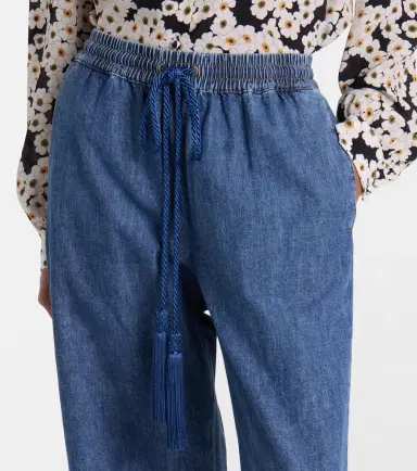 Valentino Cotton chambray wide-leg pants | Thumbnail 4 Valentino Cotton chambray wide-leg pants | Thumbnail 4