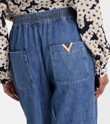 Valentino Cotton chambray wide-leg pants | Thumbnail 6 Valentino Cotton chambray wide-leg pants | Thumbnail 6