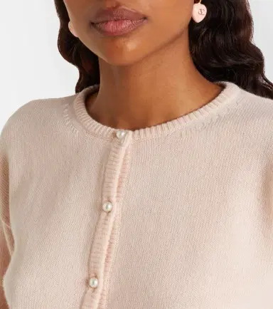 Valentino Lace-trimmed cropped virgin wool cardigan | Thumbnail 4 Valentino Lace-trimmed cropped virgin wool cardigan | Thumbnail 4