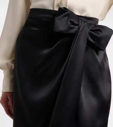 Valentino Asymmetric low-rise silk midi skirt | Thumbnail 4 Valentino Asymmetric low-rise silk midi skirt | Thumbnail 4