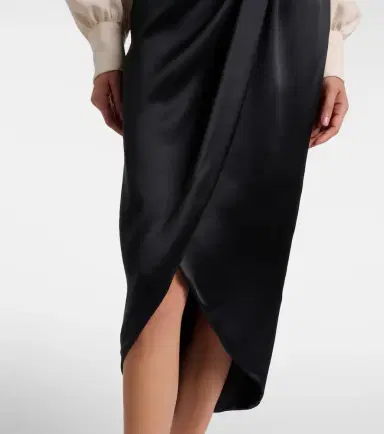 Valentino Asymmetric low-rise silk midi skirt | Thumbnail 6 Valentino Asymmetric low-rise silk midi skirt | Thumbnail 6