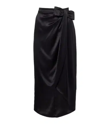 Valentino Asymmetric low-rise silk midi skirt | Thumbnail 1 Valentino Asymmetric low-rise silk midi skirt | Thumbnail 1