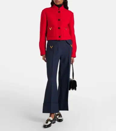 Valentino Crepe Couture VGold wide-leg pants | Thumbnail 2 Valentino Crepe Couture VGold wide-leg pants | Thumbnail 2