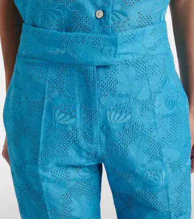 Valentino Broderie anglaise scalloped cotton straight pants | Thumbnail 3 Valentino Broderie anglaise scalloped cotton straight pants | Thumbnail 3