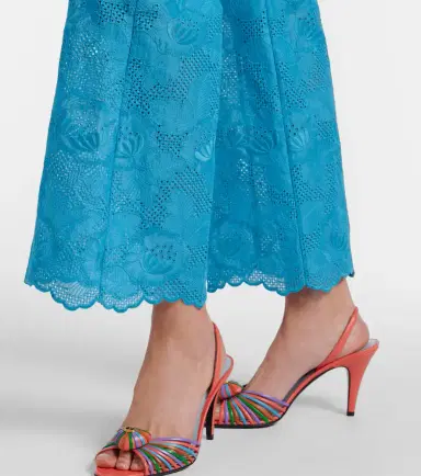 Valentino Broderie anglaise scalloped cotton straight pants | Thumbnail 4 Valentino Broderie anglaise scalloped cotton straight pants | Thumbnail 4