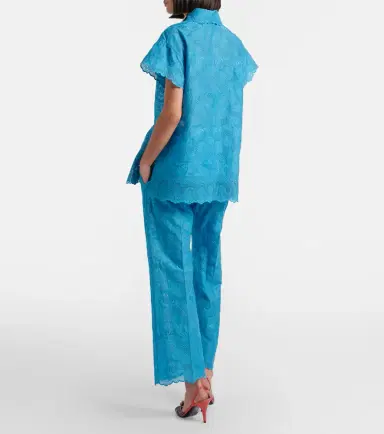 Valentino Broderie anglaise scalloped cotton straight pants | Thumbnail 5 Valentino Broderie anglaise scalloped cotton straight pants | Thumbnail 5