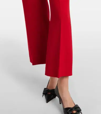 Valentino VLogo cropped virgin wool crêpe straight pants | Thumbnail 5 Valentino VLogo cropped virgin wool crêpe straight pants | Thumbnail 5