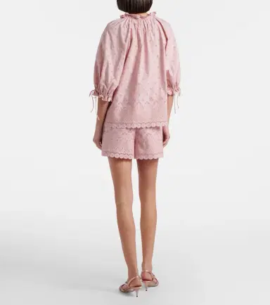 Valentino Embroidered cotton shorts | Thumbnail 3 Valentino Embroidered cotton shorts | Thumbnail 3