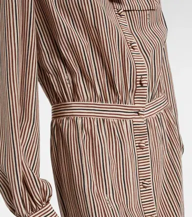 Valentino Striped tie-neck silk midi dress | Thumbnail 4 Valentino Striped tie-neck silk midi dress | Thumbnail 4