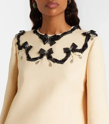Valentino Crepe Couture embellished minidress | Thumbnail 3 Valentino Crepe Couture embellished minidress | Thumbnail 3