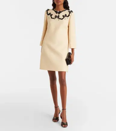 Valentino Crepe Couture embellished minidress | Thumbnail 4 Valentino Crepe Couture embellished minidress | Thumbnail 4