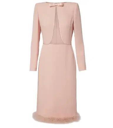 Valentino Cady Couture feather-trimmed midi dress | Thumbnail 1 Valentino Cady Couture feather-trimmed midi dress | Thumbnail 1