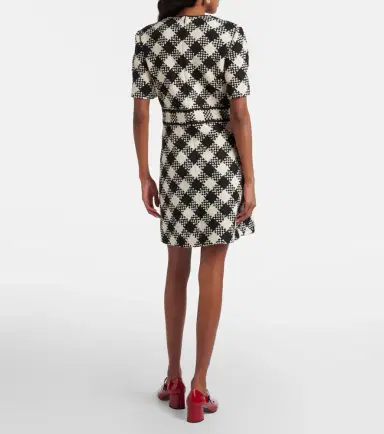 Valentino VGold checked tweed minidress | Thumbnail 5 Valentino VGold checked tweed minidress | Thumbnail 5
