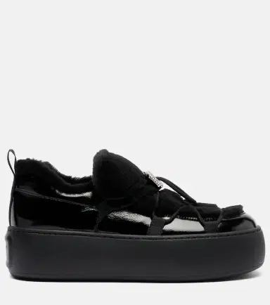 Roger Vivier Viv' Up shearling and patent leather sneakers | Thumbnail 2 Roger Vivier Viv' Up shearling and patent leather sneakers | Thumbnail 2