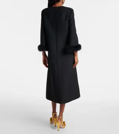 Valentino Crepe Couture feather-trimmed midi dress | Thumbnail 5 Valentino Crepe Couture feather-trimmed midi dress | Thumbnail 5