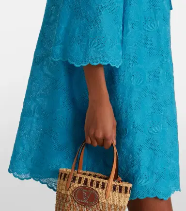 Valentino Broderie anglaise silk-trimmed cotton kaftan | Thumbnail 4 Valentino Broderie anglaise silk-trimmed cotton kaftan | Thumbnail 4