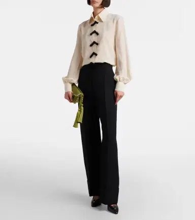 Valentino Bow-detail silk crêpe de chine blouse | Thumbnail 3 Valentino Bow-detail silk crêpe de chine blouse | Thumbnail 3