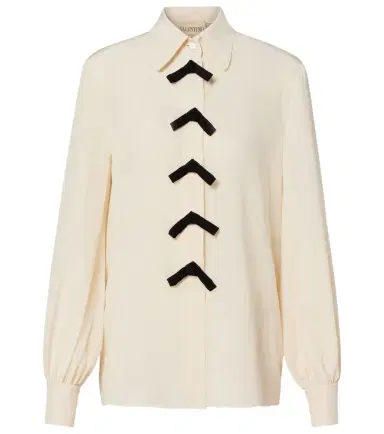 Valentino Bow-detail silk crêpe de chine blouse | Thumbnail 1 Valentino Bow-detail silk crêpe de chine blouse | Thumbnail 1