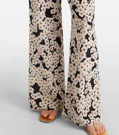 Valentino Floral silk crêpe de chine wide-leg pants | Thumbnail 4 Valentino Floral silk crêpe de chine wide-leg pants | Thumbnail 4