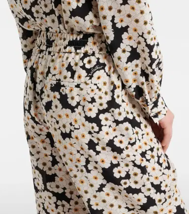Valentino Floral silk crêpe de chine wide-leg pants | Thumbnail 6 Valentino Floral silk crêpe de chine wide-leg pants | Thumbnail 6