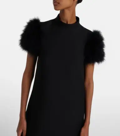 Valentino Crepe Couture feather-trimmed minidress | Thumbnail 2 Valentino Crepe Couture feather-trimmed minidress | Thumbnail 2
