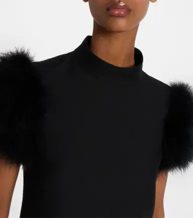 Valentino Crepe Couture feather-trimmed minidress | Thumbnail 4 Valentino Crepe Couture feather-trimmed minidress | Thumbnail 4