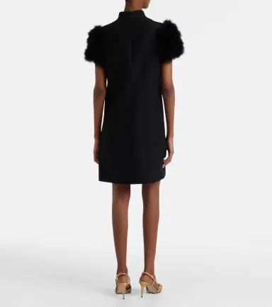 Valentino Crepe Couture feather-trimmed minidress | Thumbnail 5 Valentino Crepe Couture feather-trimmed minidress | Thumbnail 5