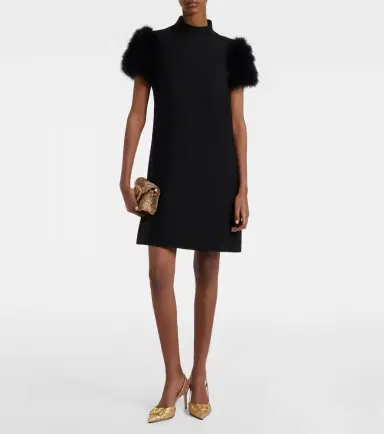 Valentino Crepe Couture feather-trimmed minidress | Thumbnail 6 Valentino Crepe Couture feather-trimmed minidress | Thumbnail 6