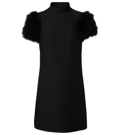 Valentino Crepe Couture feather-trimmed minidress | Thumbnail 1 Valentino Crepe Couture feather-trimmed minidress | Thumbnail 1