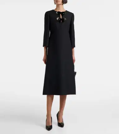 Valentino Crepe Couture embellished midi dress | Thumbnail 2 Valentino Crepe Couture embellished midi dress | Thumbnail 2