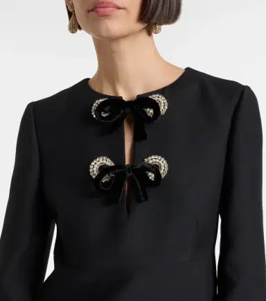 Valentino Crepe Couture embellished midi dress | Thumbnail 3 Valentino Crepe Couture embellished midi dress | Thumbnail 3