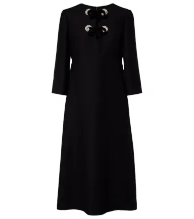 Valentino Crepe Couture embellished midi dress | Thumbnail 1 Valentino Crepe Couture embellished midi dress | Thumbnail 1
