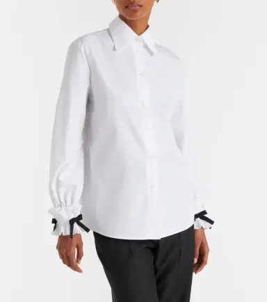 Valentino Bow-detail cotton-blend poplin shirt | Thumbnail 2 Valentino Bow-detail cotton-blend poplin shirt | Thumbnail 2