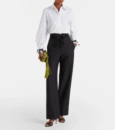 Valentino Bow-detail cotton-blend poplin shirt | Thumbnail 3 Valentino Bow-detail cotton-blend poplin shirt | Thumbnail 3