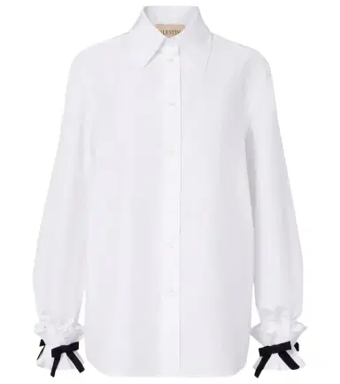 Valentino Bow-detail cotton-blend poplin shirt | Thumbnail 1 Valentino Bow-detail cotton-blend poplin shirt | Thumbnail 1