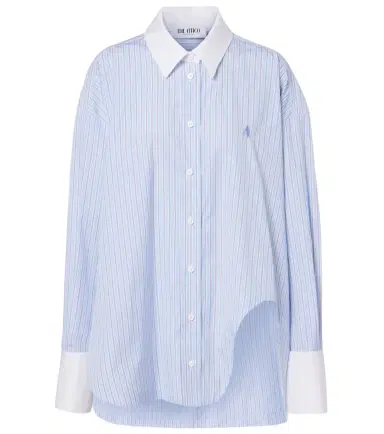 The Attico Striped asymmetric cotton shirt | Thumbnail 1 The Attico Striped asymmetric cotton shirt | Thumbnail 1