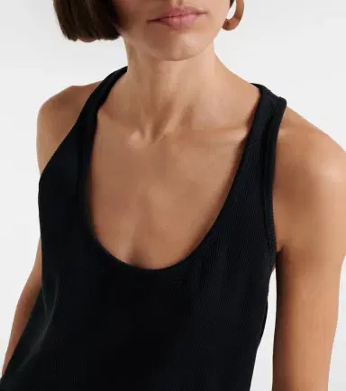 The Attico Ribbed-knit feather-trimmed cotton minidress | Thumbnail 5 The Attico Ribbed-knit feather-trimmed cotton minidress | Thumbnail 5
