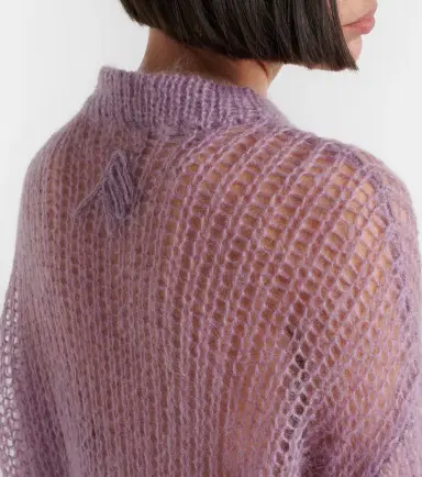 The Attico Feather-trimmed open-knit mohair-blend sweater | Thumbnail 6 The Attico Feather-trimmed open-knit mohair-blend sweater | Thumbnail 6