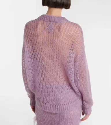 The Attico Feather-trimmed open-knit mohair-blend sweater | Thumbnail 7 The Attico Feather-trimmed open-knit mohair-blend sweater | Thumbnail 7